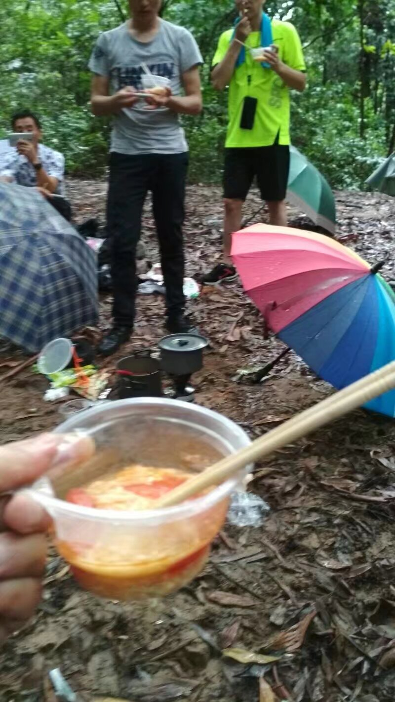 雨中野炊，别有趣味，可惜雨下的有点小，暴风雨来的更猛烈些吧