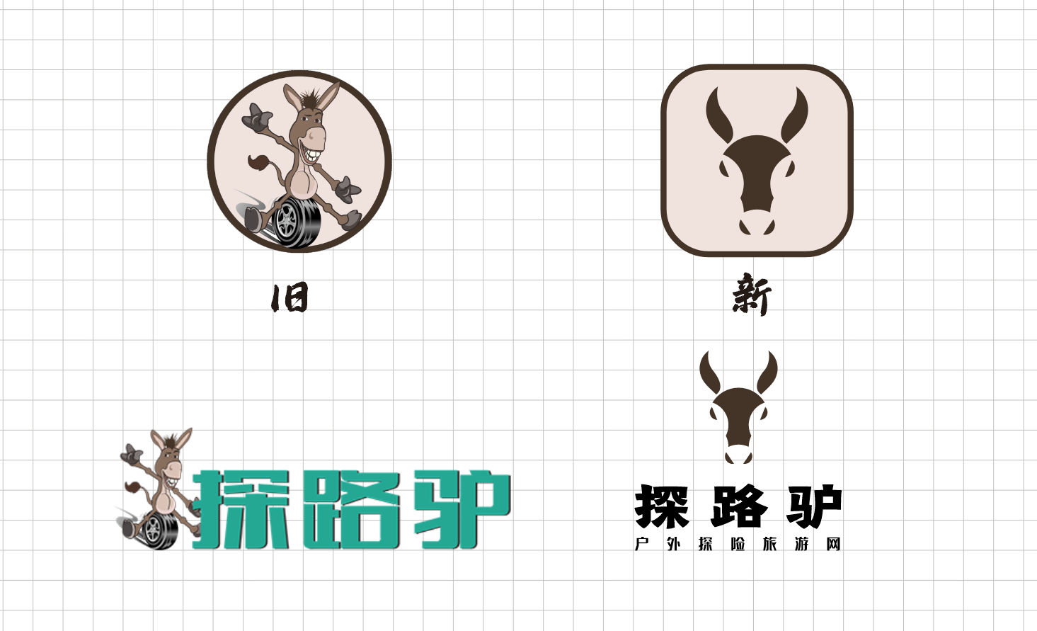 设计了探路驴新版LOGO，画了两款耳朵，现在纠结选哪一个好呢？